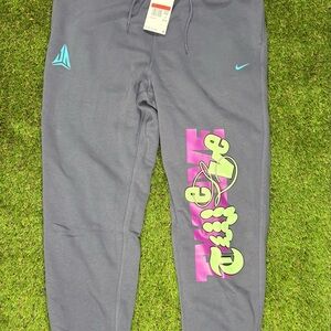 Nike Ja Morant Fleece Basketball Jogger Pants FZ1043-573 Dark Raisin Size L